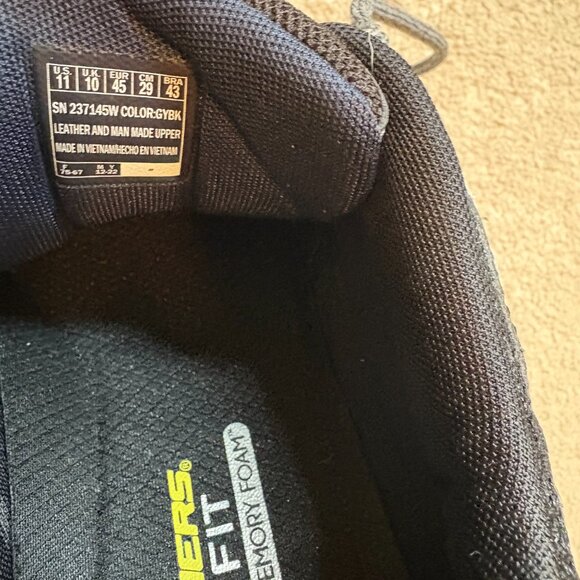 Skechers Sport Vigor Shoes Men's Size 11 Goodyear Black Gray 237145W - Picture 10 of 10